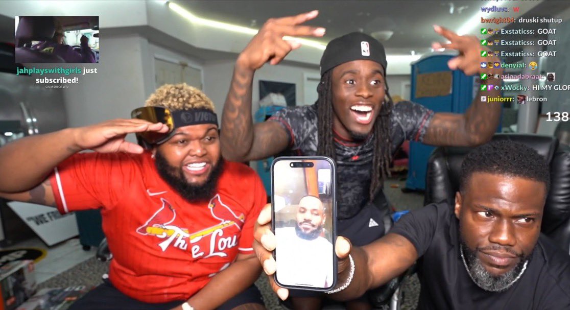LeBron James Called Kevin Hart to show love to Kai and Druski on Stream🔥