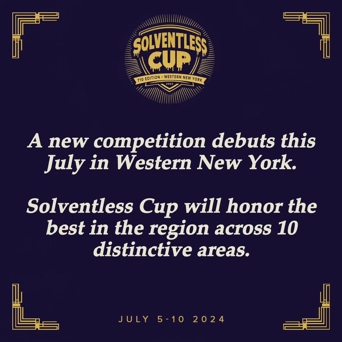 solventlesscup's tweet photo. The Solventless Cup debuts this July in Western New York, honoring the best solventless products, processors, and services. 🏆 #SolventlessCup2024 https://t.co/sHAGJ3moS4