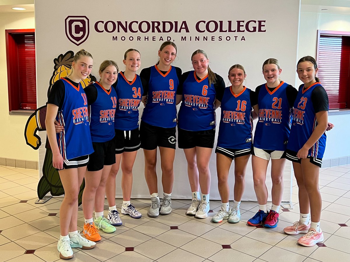 WFSheyenneGBB's tweet photo. Outstanding day for the Mustangs at the @CobberWbb Team Camp. The JV won their pool by going undefeated, and the Varsity went 2-1 in 3 competitive games! Back in the lab in the morning! #TEAM https://t.co/hDINeFtvxg