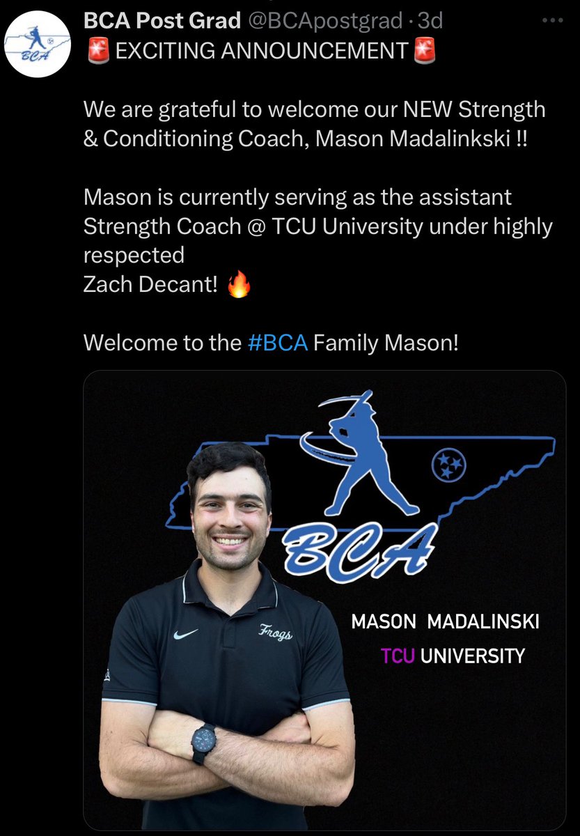 “Talk to me Goose”

Super excited! I will be training with a D1 Strength and Conditioning coach from TCU starting in August. 

<a href="/McKnight_10/">Brock McKnight</a> 
<a href="/slater_12/">Slater Lott</a> 
<a href="/Coach_Thig/">Wes Thigpen</a> 
<a href="/ChaseReeves22/">Chase Reeves</a> 
<a href="/BubbaParkx/">Jarrod Parks</a> 
<a href="/JackEdmonson04/">Jack Edmonson</a> 
<a href="/KyleFless/">Kyle Flessner</a> 
<a href="/CoachCham36/">Adam Chamblee</a>