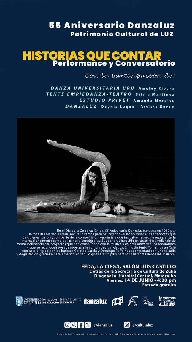 Este viernes 14 junio nos reuniremos para bailar y conversar en el marco del 55 Aniversario de Danzaluz. La cita en el Salón Luis Castillo, La Ciega, Feda. Desde las 3:30 pm. Gratis!