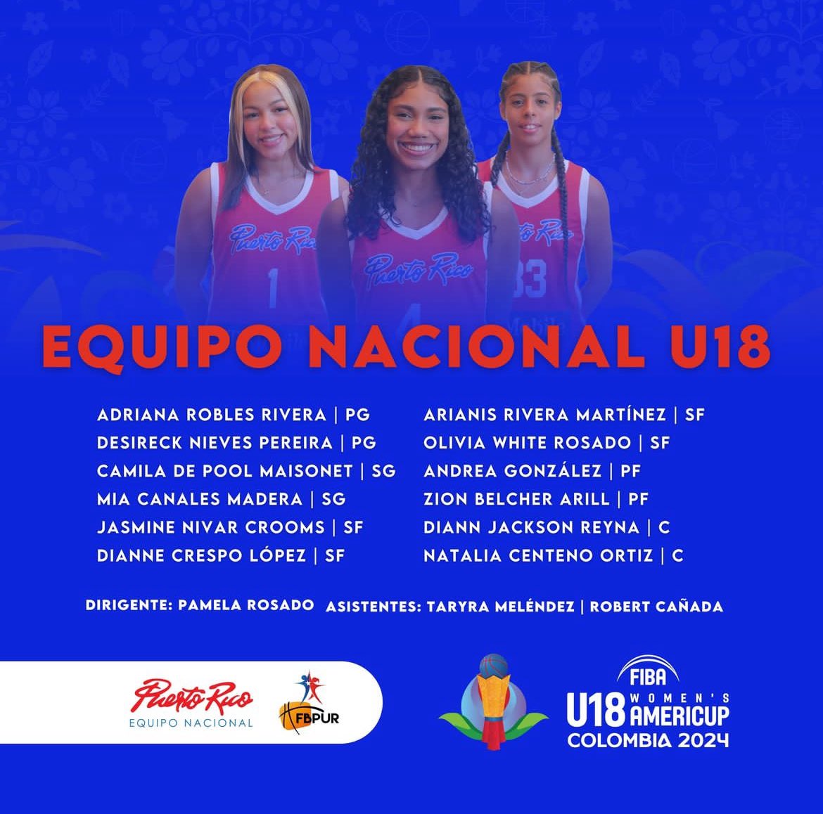 I’m extremely thankful to the Federación De Baloncesto Puerto Rico and Coach Rosado for selecting me for the opportunity to represent my island on the 18U and 17U national teams of Puerto Rico!