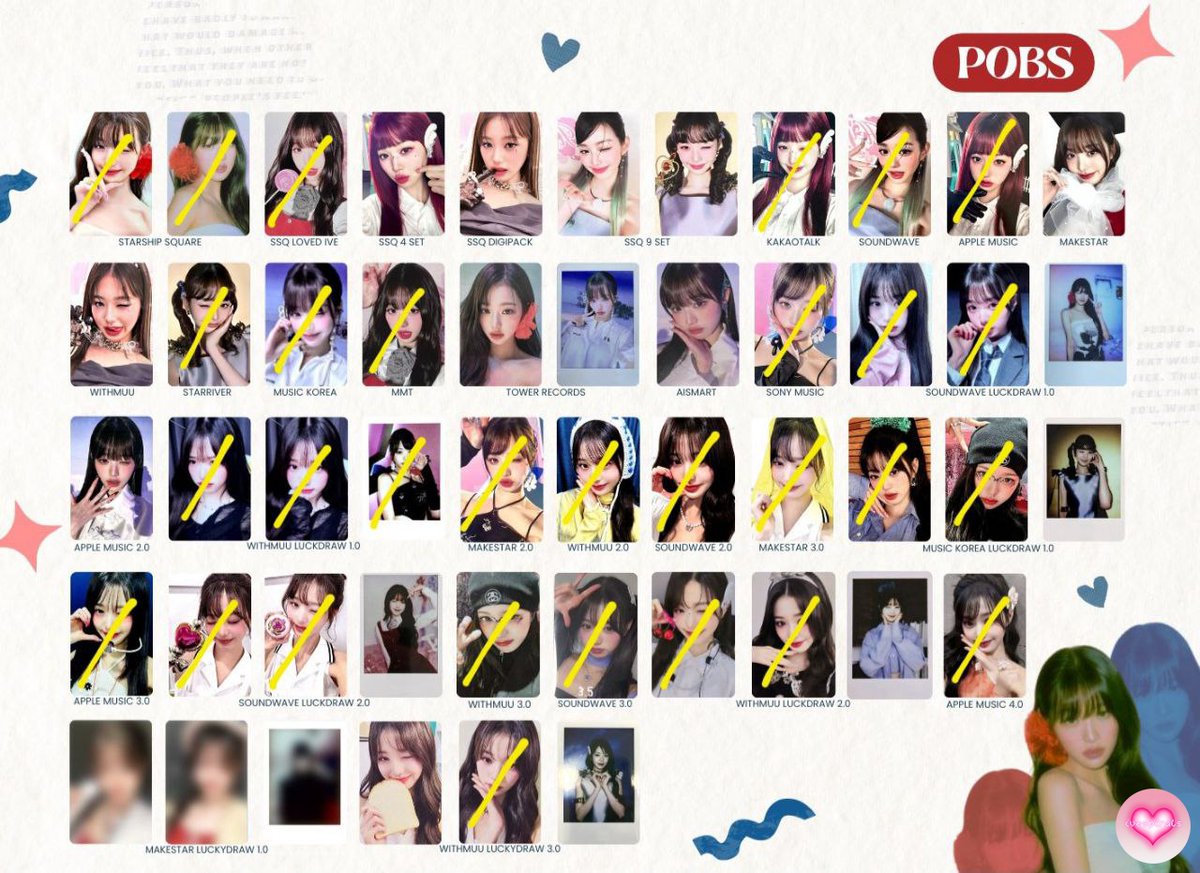 IVESPIRALS's tweet image. divebuy aab pc wony era ini yg belom di coret, drop di rep