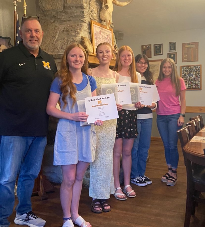 🎾 Wonderful night celebrating Milan’s Girls Tennis Team. Pictured are our amazing seniors. Awards are 110% Margot Keller. Most Improved Olivia Deaton &amp; Alex Getz. MVP’s Ava Honnert &amp; Alyssa Phelps. Newcomer Josie Prifogle 🎾