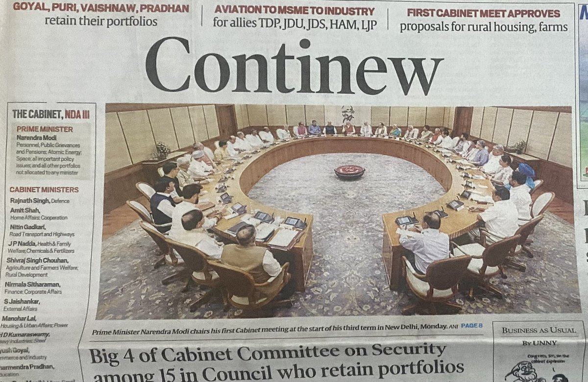 SirKazam's tweet image. Sab changa si syndrome. Why change? Excellent headline @IndianExpress #Modi03 #ModiCabinet