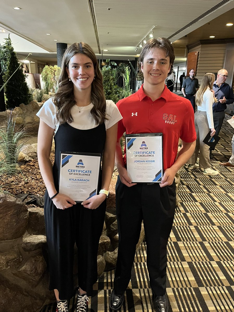 Salisbury Athletics (@salathletics) on Twitter photo Shoutout to Kyla Karach & Jordan Kessir on earning the <a href="/metro_athletics/">MetroConferenceAthletics</a> Certificate of Excellence this afternoon 👏👏 It was a great afternoon that celebrated their successes this year 🦾 Fantastic recognition Sabres 🤘 <a href="/SalComp/">Salisbury Composite</a> <a href="/ShPk_News/">Sherwood Park News</a> <a href="/eips/">Elk Island Public Schools</a> #SabreNation🔴⚫️⚔️ Shoutout to Kyla Karach & Jordan Kessir on earning the <a href="/metro_athletics/">MetroConferenceAthletics</a> Certificate of Excellence this afternoon 👏👏 It was a great afternoon that celebrated their successes this year 🦾 Fantastic recognition Sabres 🤘 <a href="/SalComp/">Salisbury Composite</a> <a href="/ShPk_News/">Sherwood Park News</a> <a href="/eips/">Elk Island Public Schools</a> #SabreNation🔴⚫️⚔️