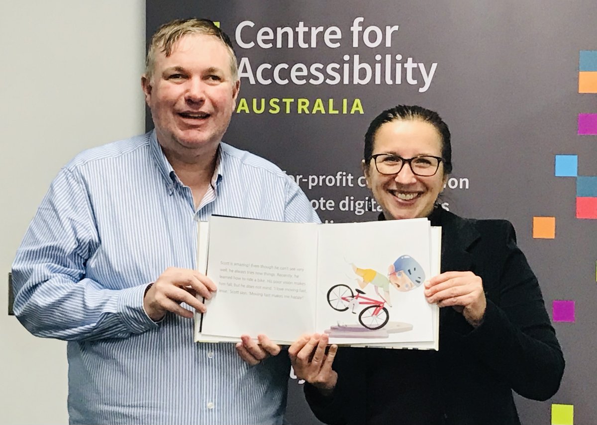 D.M. Sampson (@damasampson) on Twitter photo What a privilege to meet <a href="/scotthollier/">Scott Hollier</a>, CEO of <a href="/centrefora11y/">Centre for Accessibility Australia (a11y)</a> - my friend and my hero - a person dedicated to making a difference. Scott is legally blind & his story inspired us to create a character in our children's book: Jesse explores vision and vision impairment <a href="/SPIEtweets/">SPIE</a> What a privilege to meet <a href="/scotthollier/">Scott Hollier</a>, CEO of <a href="/centrefora11y/">Centre for Accessibility Australia (a11y)</a> - my friend and my hero - a person dedicated to making a difference. Scott is legally blind & his story inspired us to create a character in our children's book: Jesse explores vision and vision impairment <a href="/SPIEtweets/">SPIE</a>