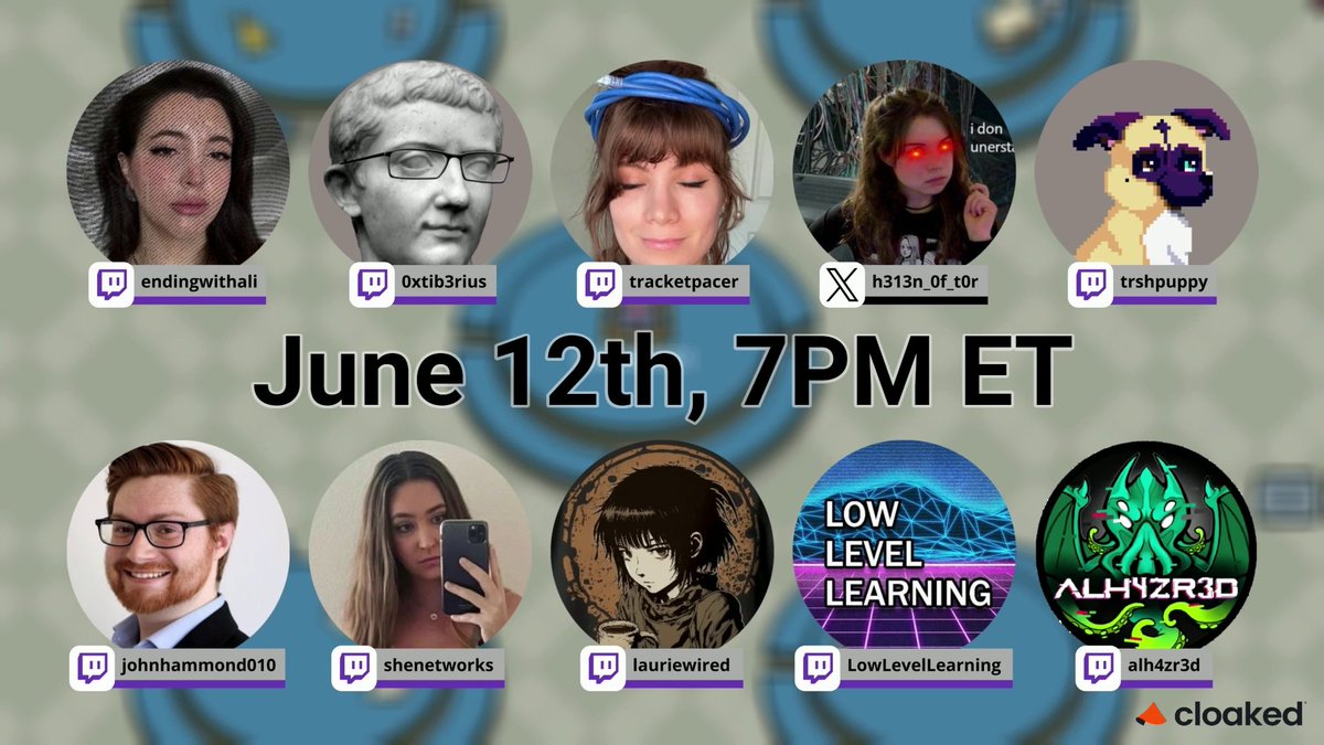 Tib3rius (@0xtib3rius) on Twitter photo Tomorrow evening (7pm ET) I am playing Among Us with some other Cybersecurity creators (<a href="/endingwithali/">ali</a>, <a href="/TracketPacer/">TracketPacer</a>, <a href="/h313n_0f_t0r/">Helen (of Tor)</a>, <a href="/trshpuppy/">૮ ・ ﻌ・ა Trash Puppy</a>, <a href="/_JohnHammond/">John Hammond</a>, <a href="/shenetworks/">shenetworks</a>, <a href="/lauriewired/">LaurieWired</a>, <a href="/LowLevelTweets/">Low Level</a>, <a href="/Alh4zr3d/">Alh4zr3d</a>).
Follow me on Twitch and watch LIVE: twitch.tv/0xtib3rius Tomorrow evening (7pm ET) I am playing Among Us with some other Cybersecurity creators (<a href="/endingwithali/">ali</a>, <a href="/TracketPacer/">TracketPacer</a>, <a href="/h313n_0f_t0r/">Helen (of Tor)</a>, <a href="/trshpuppy/">૮ ・ ﻌ・ა Trash Puppy</a>, <a href="/_JohnHammond/">John Hammond</a>, <a href="/shenetworks/">shenetworks</a>, <a href="/lauriewired/">LaurieWired</a>, <a href="/LowLevelTweets/">Low Level</a>, <a href="/Alh4zr3d/">Alh4zr3d</a>).
Follow me on Twitch and watch LIVE: twitch.tv/0xtib3rius