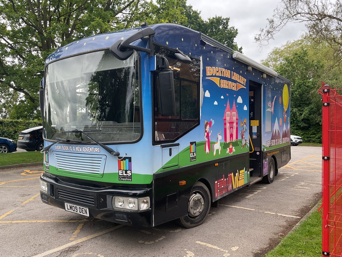 This morning, children in Reception, Year 3 &amp; Year 6 were excited to visit the Library Bus from <a href="/CheshireELS/">Cheshire Education Library Service</a>  - Thank you for coming to visit us!