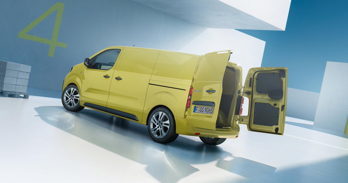Opel's tweet image. Local emission-free driving with a range of up to 350 km? Test drive the new #OpelVivaro Electric now.

#CarriersOfPossibilities #electricvan 
#ThisIsOpel #commercialvehicles
