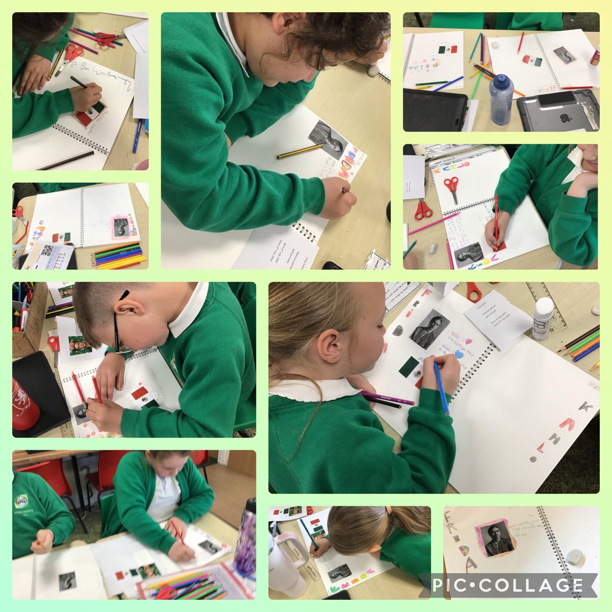 caldiy3's tweet image. Year 3 have been learning all about a Mexican painter called Frida Kahol, the children have made a two page spread with facts about her. 

#discoveringwhatspossible

@CaldiPrimary @AETAcademies @Tees_Issues @vianclark @Claire_Heald @CNicholson_Edu @MbroCouncil