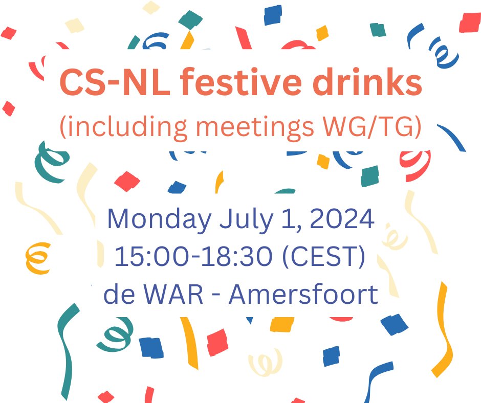 Are you joining the festive drinks to celebrate the official launch of #CitizenScience Nederland?

📅 Monday 1 July 2024
🕒 15:00-18:30
📍 de WAR - Amersfoort

Join a WG/TG meeting or bring something for the Show&amp;Tell!

Sign up here 👉 formdesk.com/universiteitle…