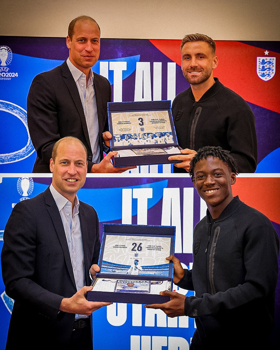 Euros ready 👊

Kobbie and <a href="/LukeShaw23/">Luke Shaw</a> were presented with their squad numbers by His Royal Highness The Prince of Wales on Monday 🏴󠁧󠁢󠁥󠁮󠁧󠁿

#MUFC || #EURO2024