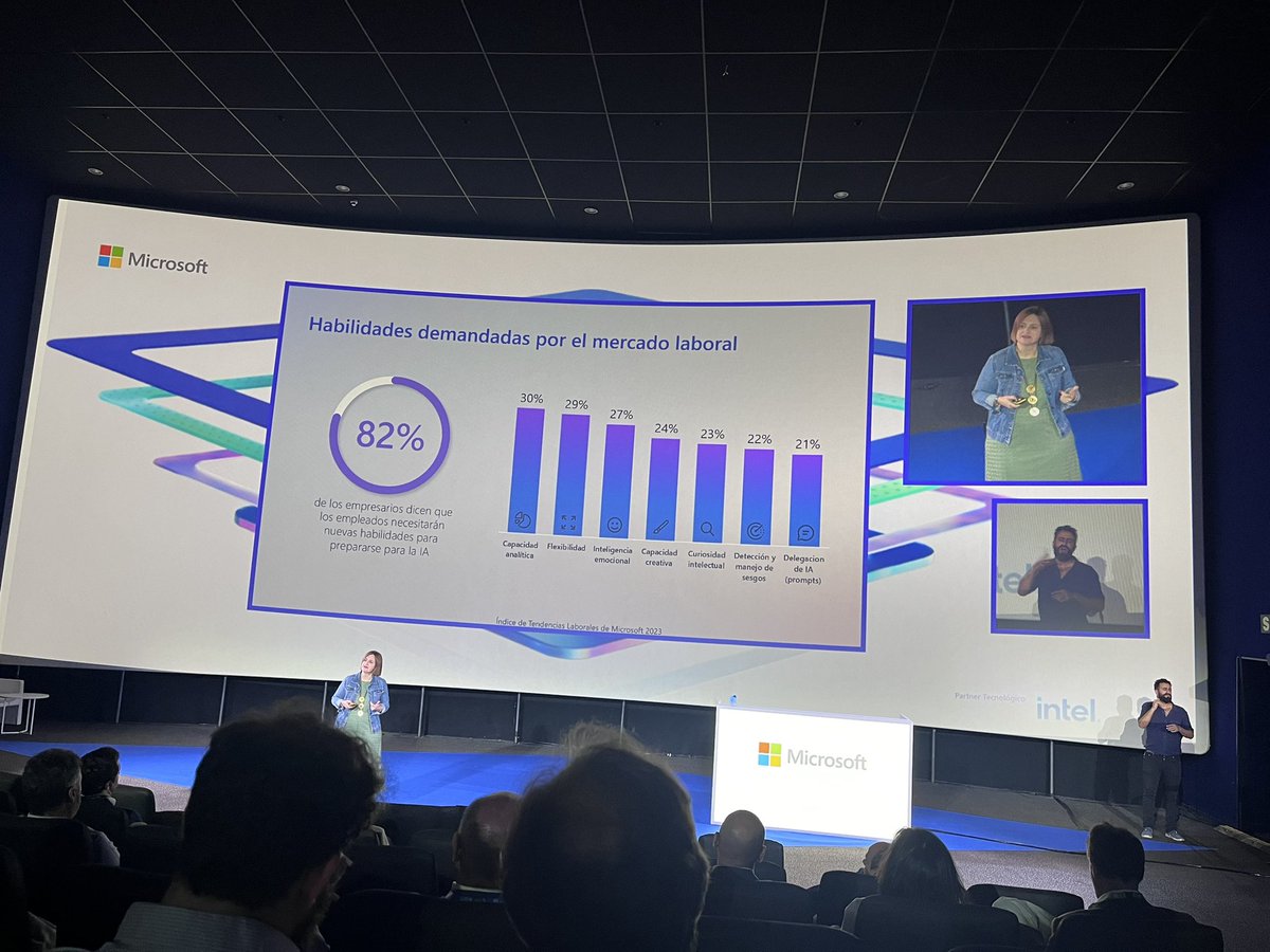 lascositasdsita's tweet photo. Las habilidades demandadas por el mercado laboral en la era la IA nos las cuenta @MariaComin1 en el evento #MicrosoftEnvision ✨💻 https://t.co/LdJLBkmWzB