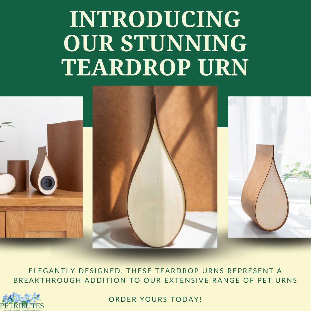 After much anticipation, our stunning Teardrop Urns are now available to order! 🎉

Read our article to find out why everyone is talking about this outstanding new pet urn design:

🔗 petributes.co.uk/news/teardrop-…

#urns #peturns #peturn #cremation #petcremation