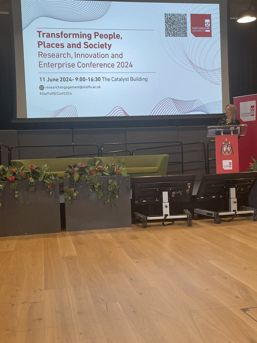 Happening now at @StaffsUni ‘Transforming People, Places and Society’. Research, Innovation and Enterprise Conference 2024 #StaffsRIEConf2024 Looking forward to this today …