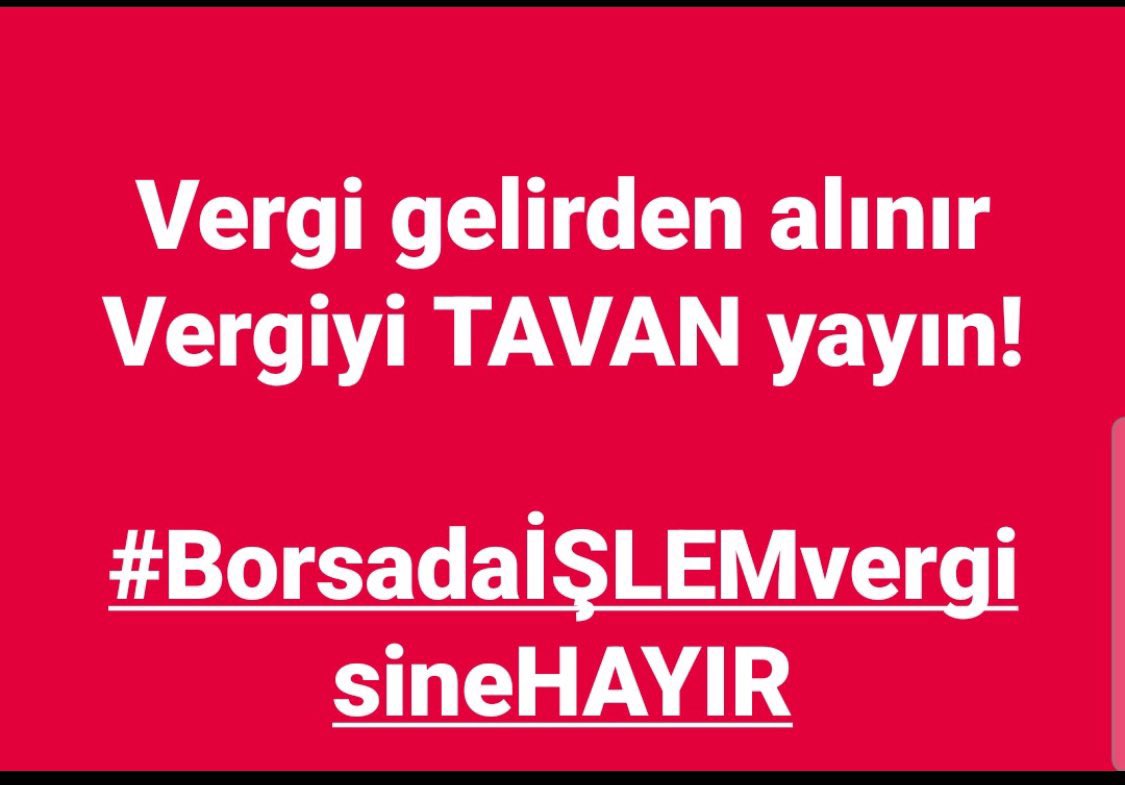 #borsadaİŞLEMvergisineHAYIR
