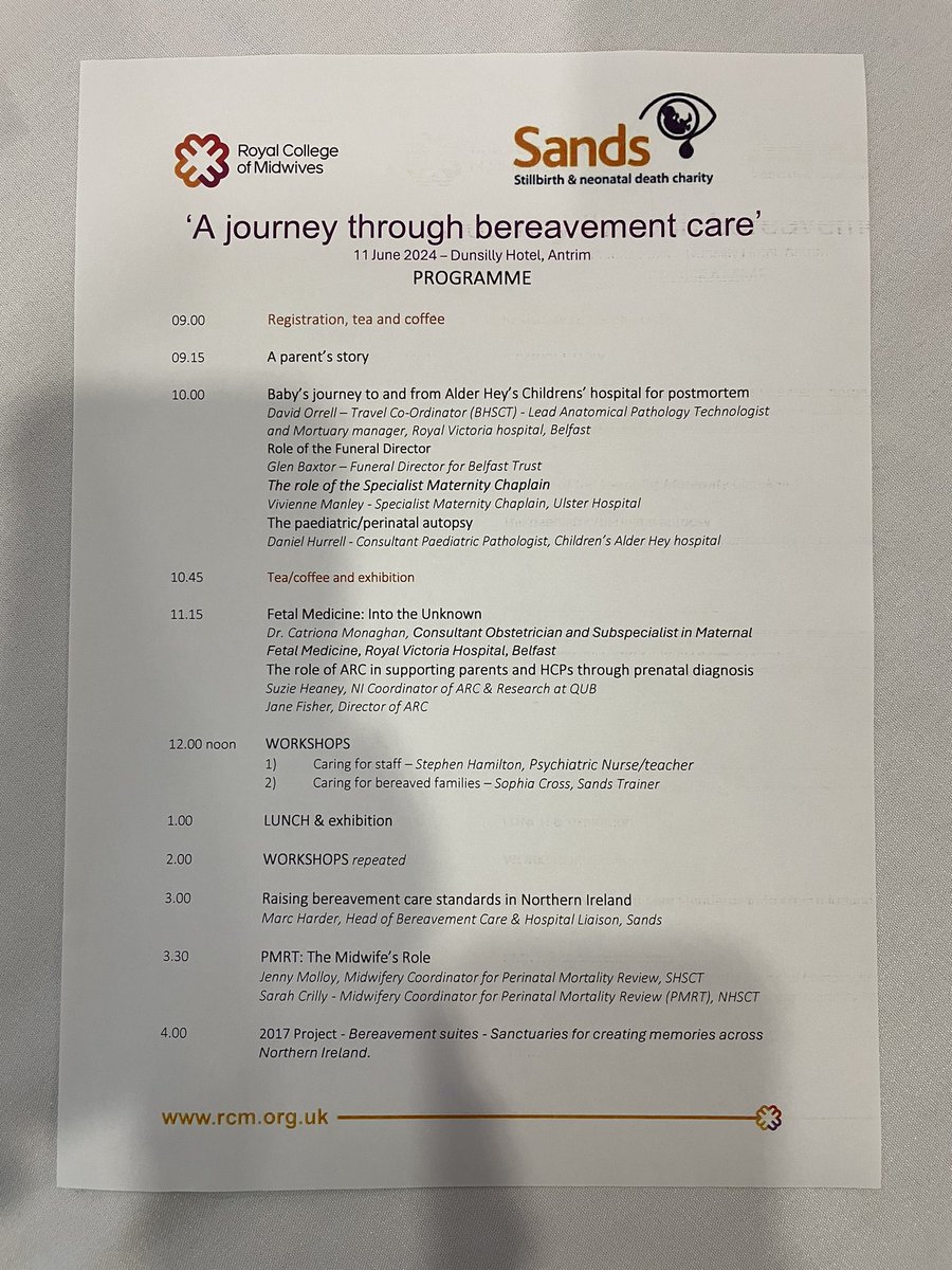 Looking forward a fabulous programme at the RCM Sands conference <a href="/MidwivesRCM/">Royal College of Midwives 💙</a> <a href="/SandsUK/">Sands - baby loss charity 💜🧡</a> <a href="/GillWaltonRCM/">Gill Walton</a> @BossGSD <a href="/Annewil29833717/">Anne Wilson</a>
