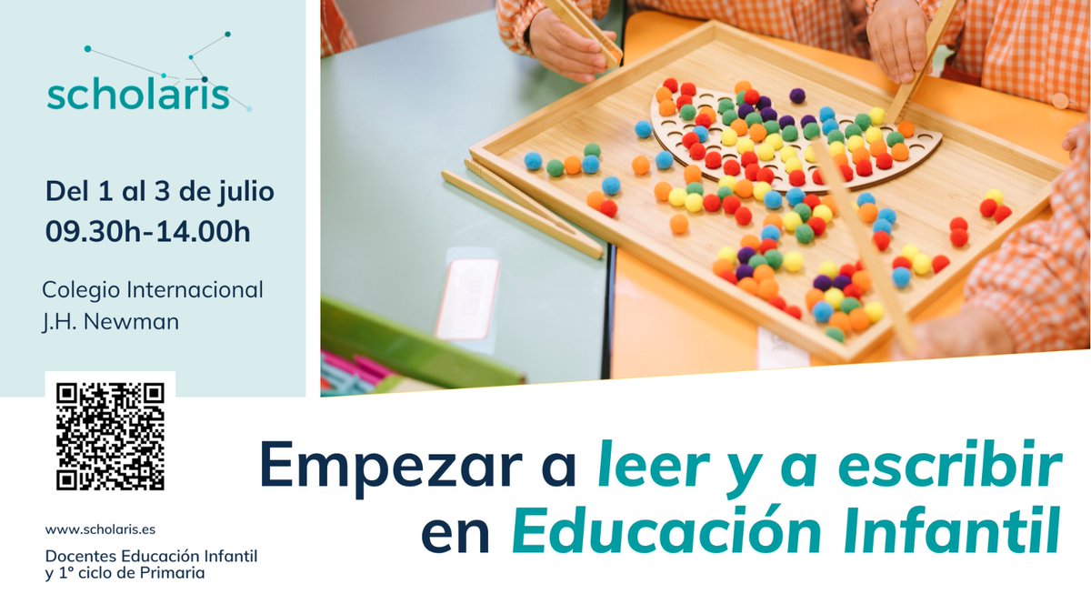 🔵ESCUELA DE VERANO #SCHOLARIS

Curso "Empezar a leer y a escribir en Educación Infantil".  

Un recorrido para la enseñanza de la #lectoescritura en la etapa de Educación #Infantil. 

Aspectos previos a la presentación de las letras.  

Apúntate: scholaris.es/empezar-a-leer…