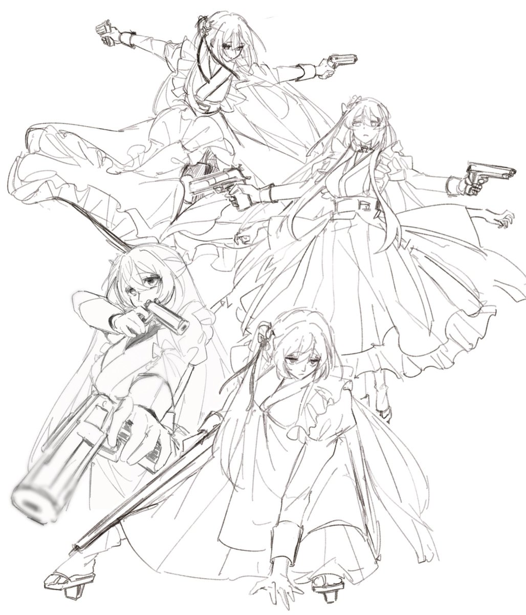 vactor544's tweet photo. 女孩子們
（請不要問她們之間有什麼關係😟）
#dislyte
#dislytefanart https://t.co/8JaewWC0iQ