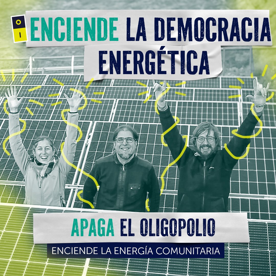 ✊Necesitamos una revolución energética, y no va a venir del oligopolio🎩 que está muy a gusto con sus #EnergíasSucias y concentrando poder e influencia 🤝Tomemos las riendas de nuestra energía con #ComunidadesEnergéticas
✍️#EnciendelaEnergíaComunitaria coalicionenergiacomunitaria.org/enciende-la-en…