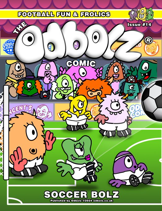 OdbolzComics's tweet photo. #ComicBook ⚽️ Reveal 🚨☑️
Issue #14 & #15 ☑️
#SOCCERBOLZ & #ODDCUP ☑️
Double issue that reveals into one cover image ☑️
Football Fun & Frolics ☑️
Out of This World Soccer ☑️
Not affilliated with The #UEFA #EURO2024 Soccer Tournament 😇
https://t.co/RL08HyFi1U
⭐️⭐️⭐️⭐️⭐️ https://t.co/nIjaMeXv4F