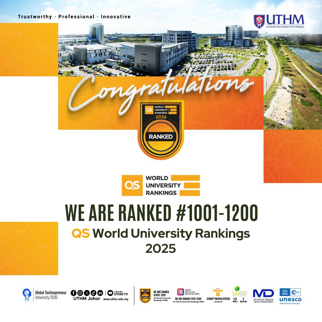 Congratulations to all!

𝘾𝙡𝙞𝙘𝙠 linktr.ee/uthmofficial 𝙛𝙤𝙧 𝙢𝙤𝙧𝙚 𝙞𝙣𝙛𝙤 𝙖𝙗𝙤𝙪𝙩 𝙐𝙏𝙃𝙈.

#UTHMJohor 
#GTU2030
#DenganHikmahKitaMeneroka