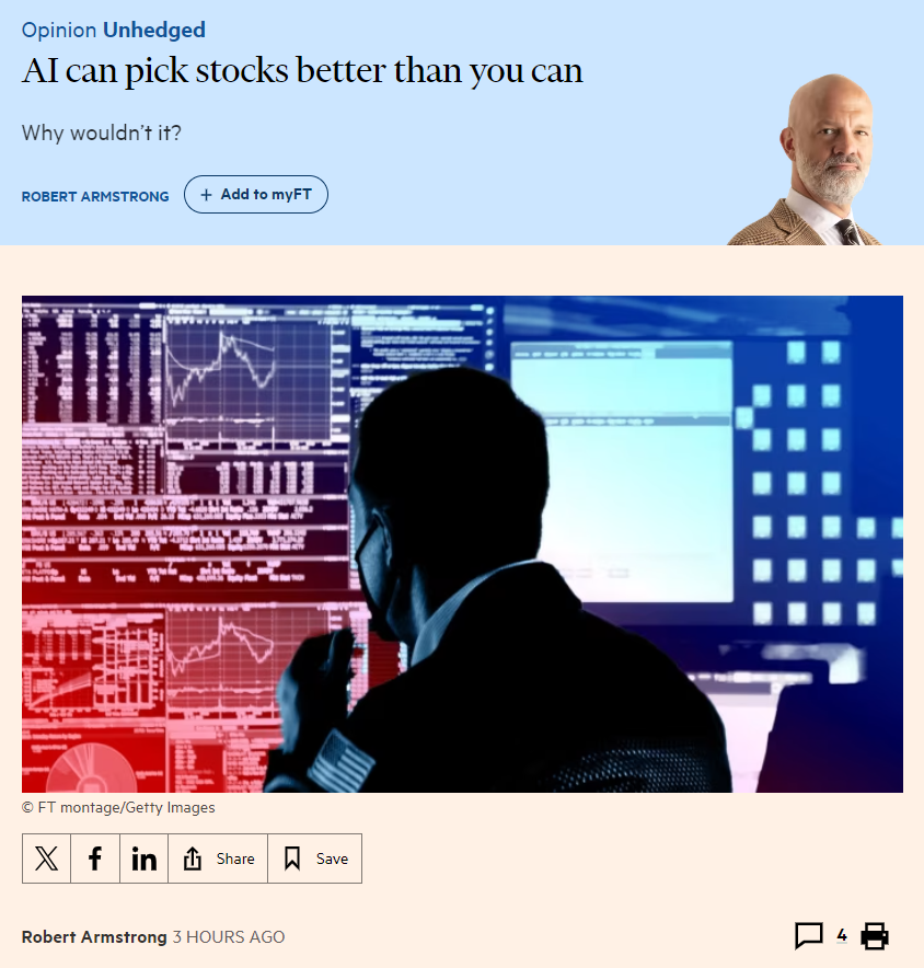 시카고 대학 연구진은 ChatGPT에 재무제표를 입력하여 애널리스트보다 정확한 실적 예측을 하고 높은 수익을 내는 포트폴리오를 구축할 수 있음을 보임