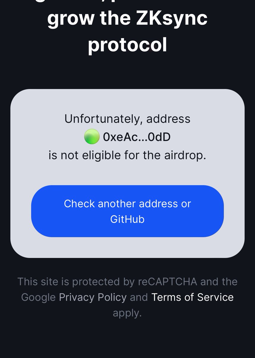Hey <a href="/zksync/">ZKsync (∎, ∆)</a> team,

Was it necessary to scam your community?

Many people who have fulfilled the A To Z total criteria are still not eligible, even those holding the Omnibus NFT.

It feels really bad to see this.

Let me remind you, Starknet did something similar. They gave