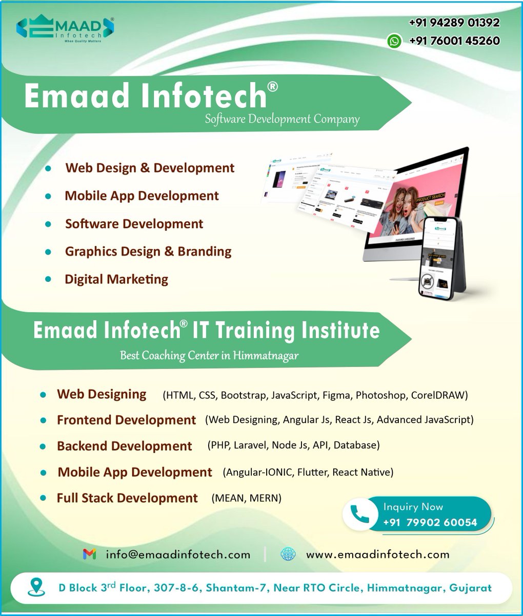 DeveloperEmaad's tweet image. Emaad Infotech Himmatnagar