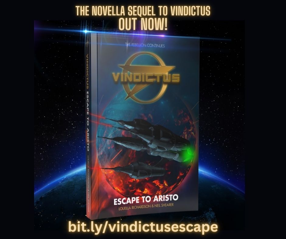 Vindictusnovel's tweet photo. OUT NOW! VINDICTUS - ESCAPE TO ARISTO. Written by @NeilShearer &amp; @greenelou. Cover design by @cult_edge's @grahame_r. The 103 page novella picks up the story from the cliff hanger at the end of Vindictus, more info can be found at https://t.co/TBcem0kifg.
Please retweet #Blakes7 https://t.co/zBPUM3u2IS