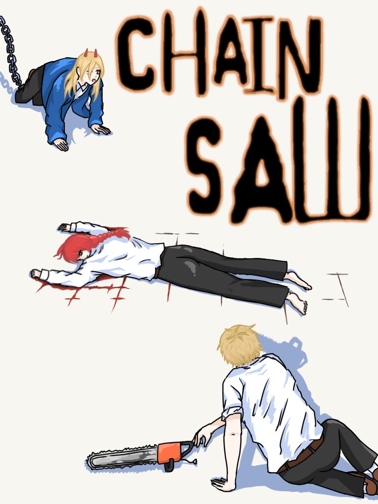 eneru_no_0343's tweet photo. SAWパロディ
一作目しか観てない(小声)
パワー描きたかったからパワーにしたけどアキの方がストーリー的には合ってたかな
#SAW
#Chainsawnan
#チェンソーマン
#ホラー映画
#絵描きさんと繋がりたい
#絵描きさんフォロバ100 https://t.co/KmlxXB82n7