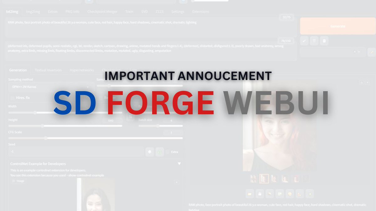 INCPak's tweet image. SD Forge WebUI Enhancements and Forge’s New Path

incpak.com/tech/sd-forge-…

#AI #SDWebUI #Forge #Annoucement #StableDiffusion #Latest #news #Tech #News #INCPak