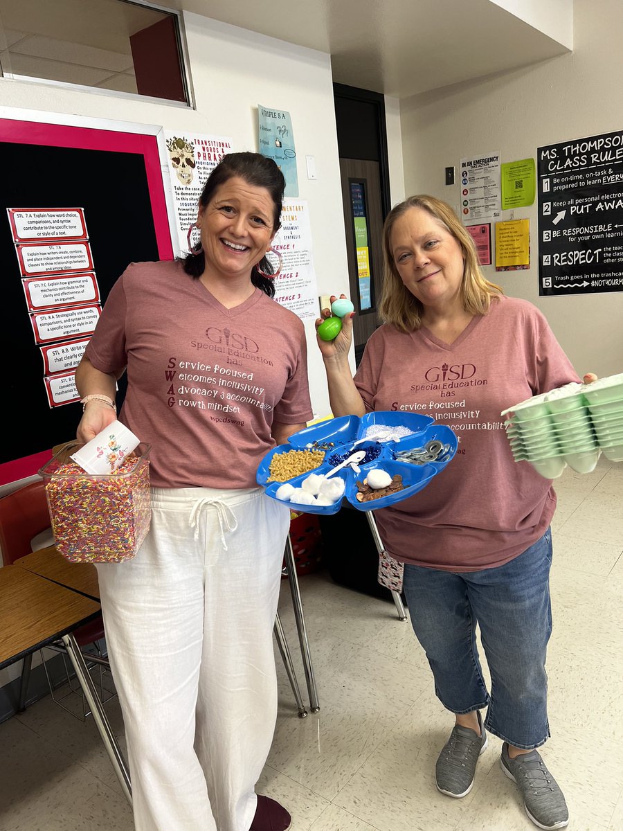 MsSLJustus's tweet photo. Multisensory Instruction - Exchange Day Summer PD!!  Presenting with this lady has become one of my favorite things to do as an educator!!! #SPEDSWAG @GISD_PD @GISDSpecialEd https://t.co/mC4VgSQOJj