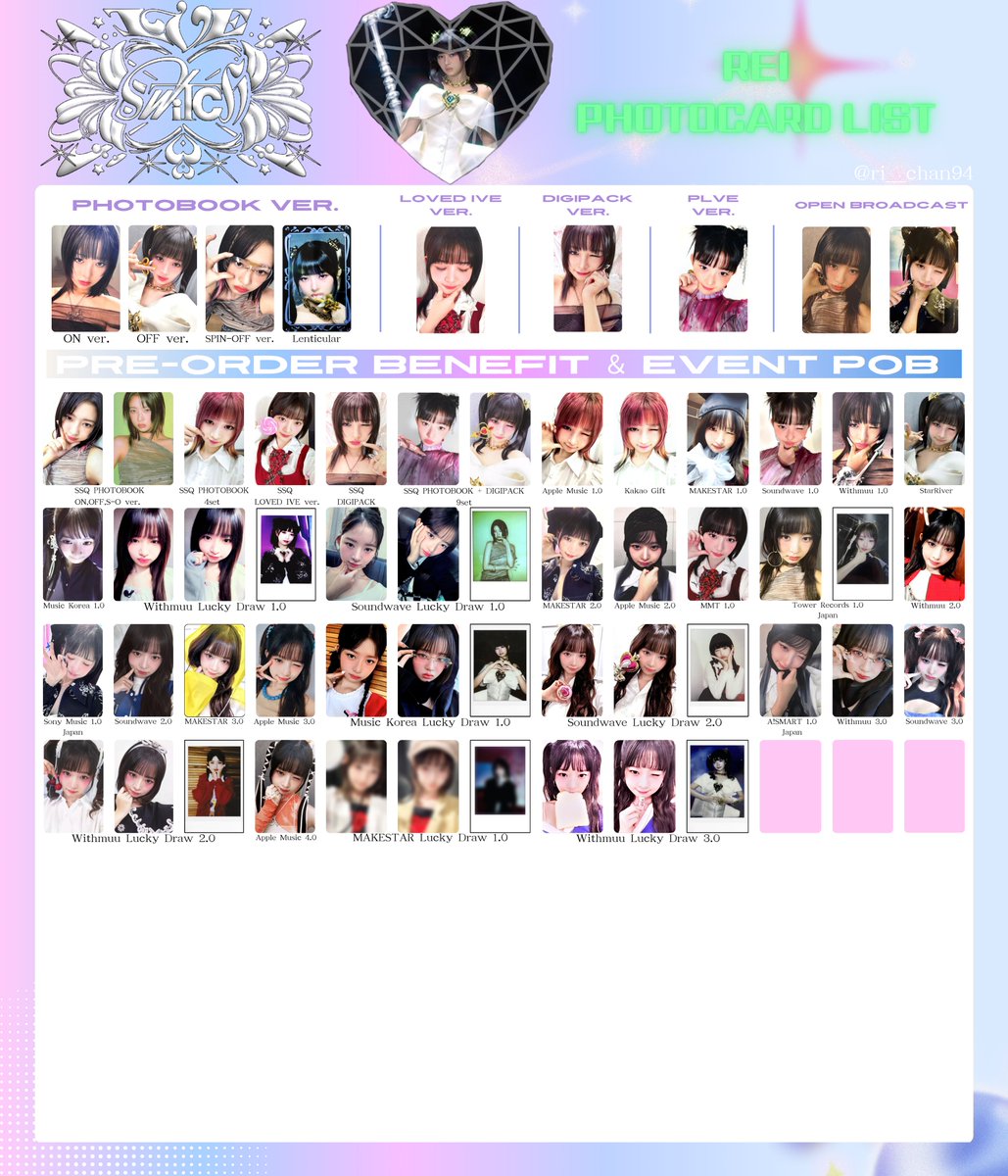 UPDATE *3 【IVE SWITCH MEMBER INDIVIDUAL LIST】 아이브 스위치 멤버