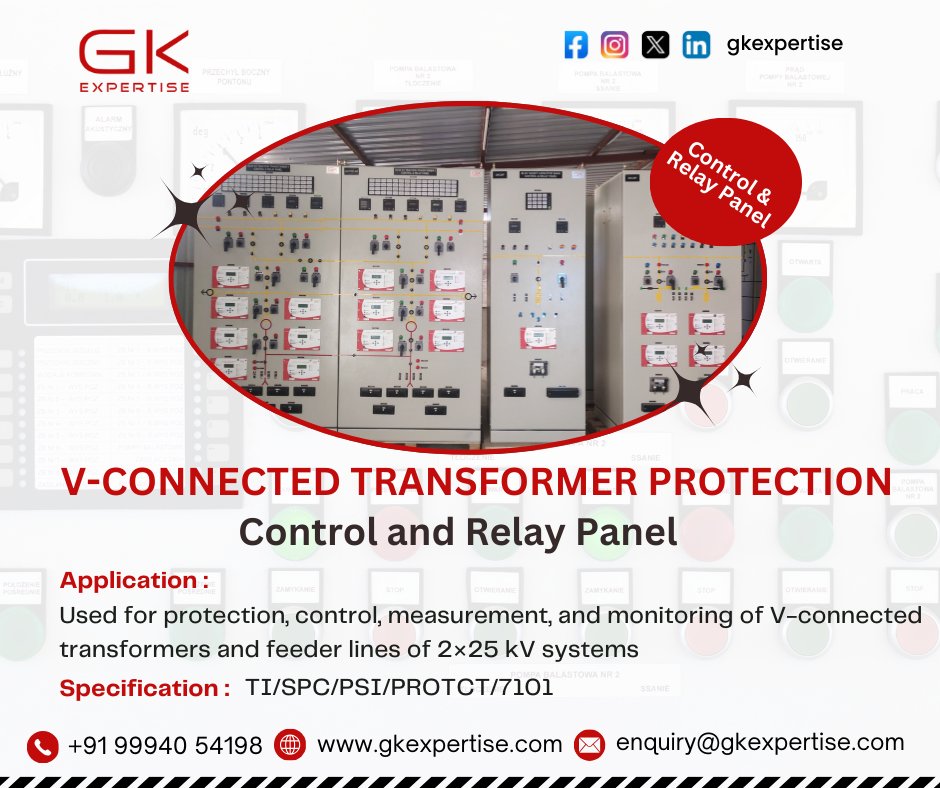 gk_expertise's tweet photo. GK Expertise, V-Connected Transformer Protection Control and Relay Panel :

Get in Touch With Us :

📲 +91 99940 54198
📤 enquiry@gkexpertise.com
🔗 https://t.co/DqgDkzd38O

#gkexpertise #controlandrelaypanel #controlpanel #controlrelaypanel #manufacturer https://t.co/6uKnUszpoO