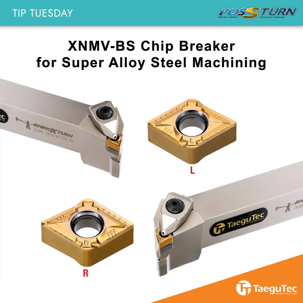TaeguTec's tweet photo. The all-directional, #HighFeed turning capabilities of the POS-S-TURN significantly increase #productivity. The XNMV 1105 is a 4-corner, #DoubleSided insert with a 70-degree angle that offers a variety of #machining tasks
https://t.co/9riwaUUANR

#multidirectional #TaeguTec #tip https://t.co/NSlN7iSlUc