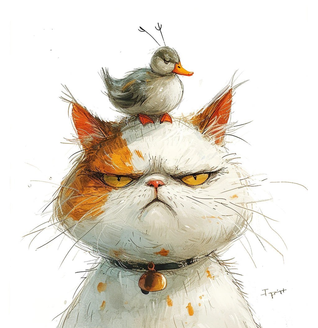 gandiro0's tweet photo. #AI #ArtGenerate #ImagePrompt 

"
Angry, annoyed cat with duck on its head, minimalistic line art drawings
"

Get More here 👇👇👇

Midjourney Art (https://t.co/e8QlEb40bg)

@ArcanaNetwork $XAR https://t.co/wwahFlsXc0