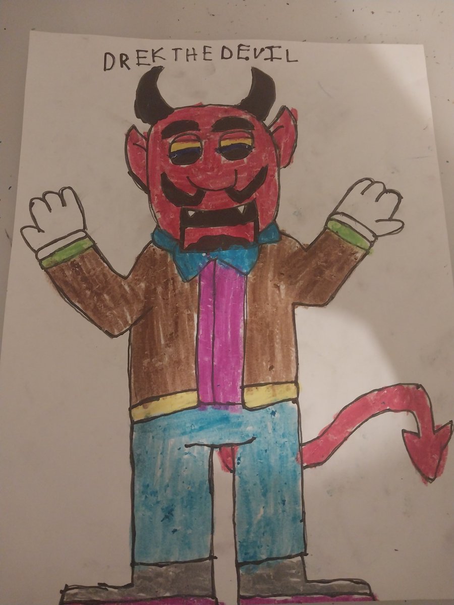 XzavierSteele's tweet photo. This is drek the devil he's an Animatronic character in the theater coffee gang #devil #deviloc #eleanorestheatercoffee @Anonimato0013e @Vindahero #Animatronic #mascot https://t.co/MUOVGPRlge