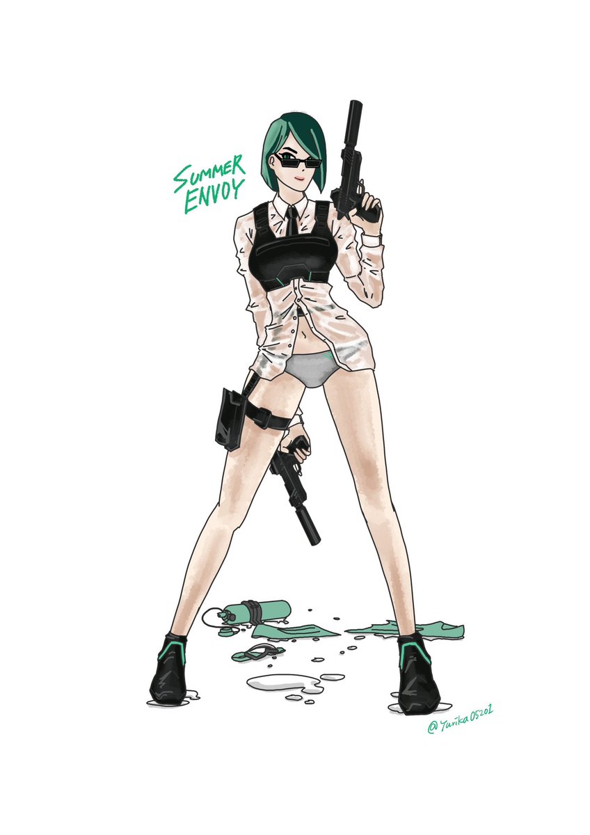 yurika05201's tweet image. もしエンボイさんにサマースタイルがあったららくがき🏝️🔫🤿

If there was a summer style for the envoy…
#fortniteart