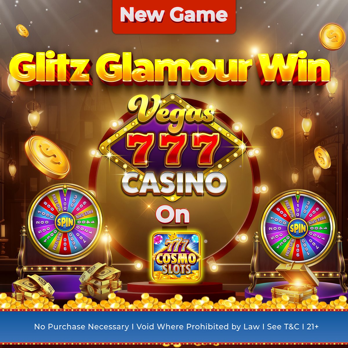 CosmoSlots's tweet image. Feel the Vegas rush with every spin! Play the new slot game Vegas 777 Casino on CosmoSlots. Enjoy the ultimate thrill! 🎰🔥 #CosmoSlots #vegasvibes #vegaswins #bigwins #winnings #slotgames #kenogames #fishgames #onlinecasinogames