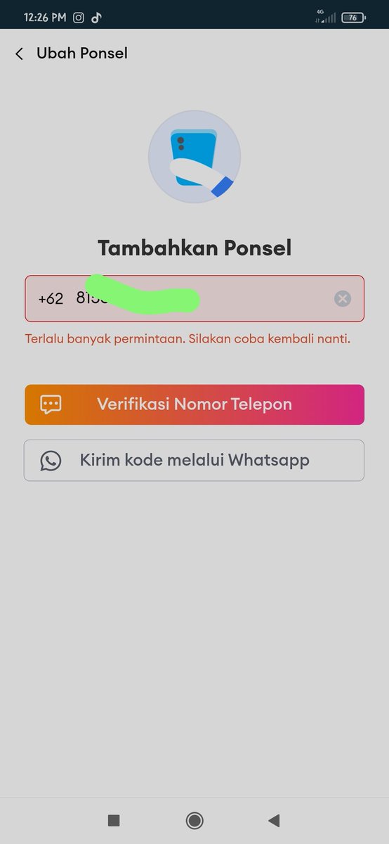 btribalvin's tweet photo. @LazadaID Mau ganti no. Hp di aplikasi tapi dari kemarin ngga bisa. Apa yg salah? Thx. https://t.co/8k0rjeCLHD