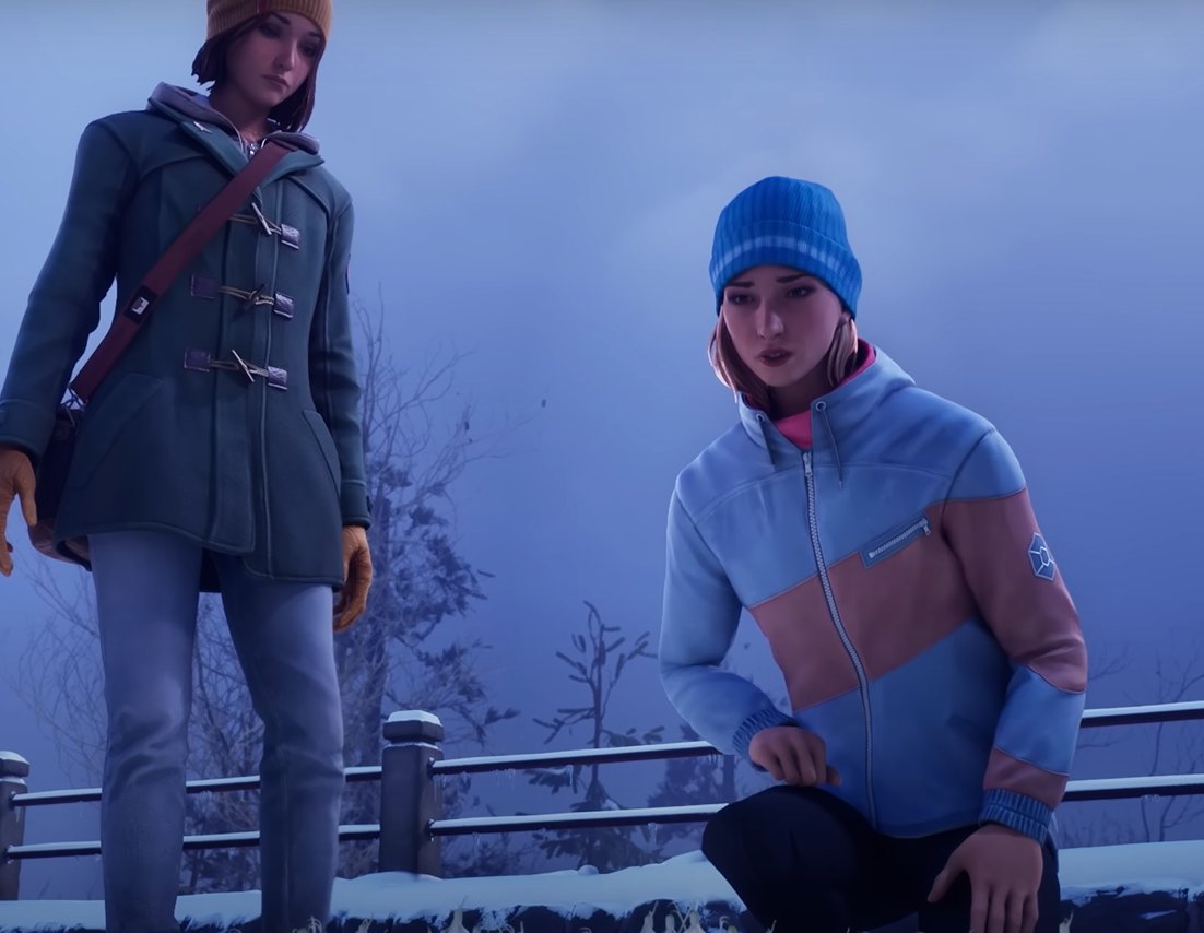 haihusthat's tweet photo. @otterinherwater @SquareEnix i feel like the girl in the pink and blue coat is Chloe https://t.co/cGotH9lZju