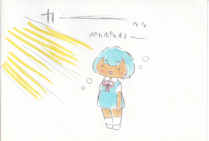 ポカポカしすぎてるレイちゃん。 #イラスト #エヴァンゲリオン