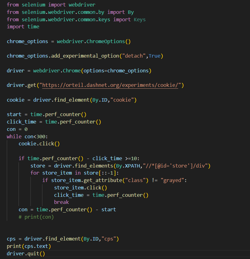chetan_sonigra's tweet image. #100daysofcodepython
🐍 Day 42 of #100DaysOfCode -Selenium 🚀
Learned about the selenium module in Python, its use cases, web driver, methods, and locators like CSS selector, ID, NAME, etc.
Projects:
Automation of cookie-clicker game
Couple of challenges #Selenium #Automation