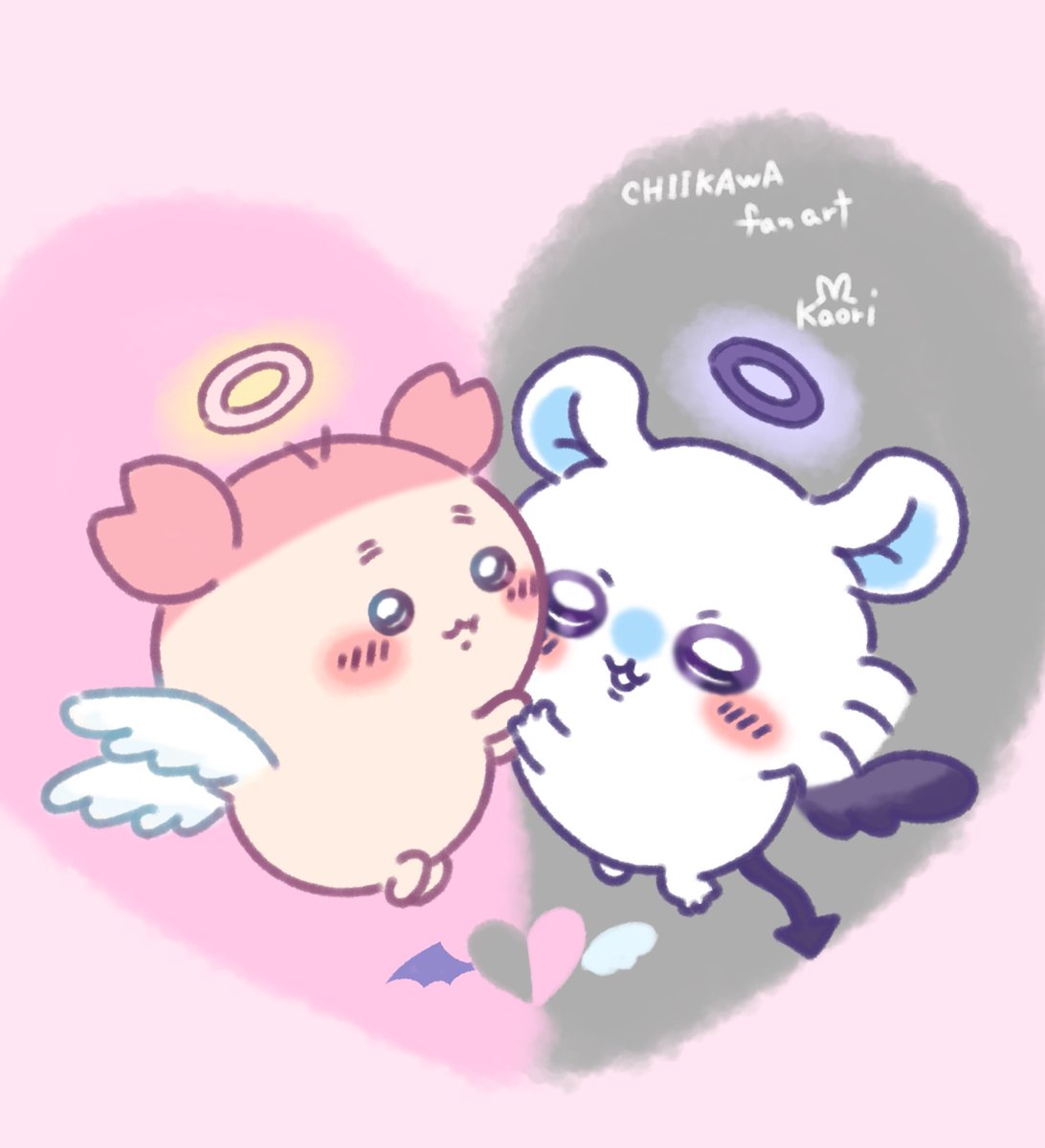 ꒰ঌてんし♡あくま𓆪 👼てんしなカニちゃんとあくまなモモンガ