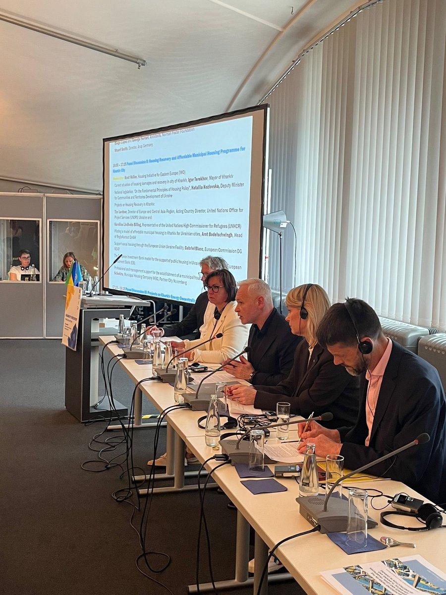 UNHCRUkraine's tweet photo. “We need to support emergency + durable home repairs &amp; invest in affordable housing solutions now. People cannot wait. They need a home to live &amp; feel safe in," said UNHCR's @KarolinaBilling, speaking in a panel on recovery of Kharkiv 🇺🇦 as lead-up to #URC2024.
#UkraineRecovery https://t.co/5XspxDsJ06