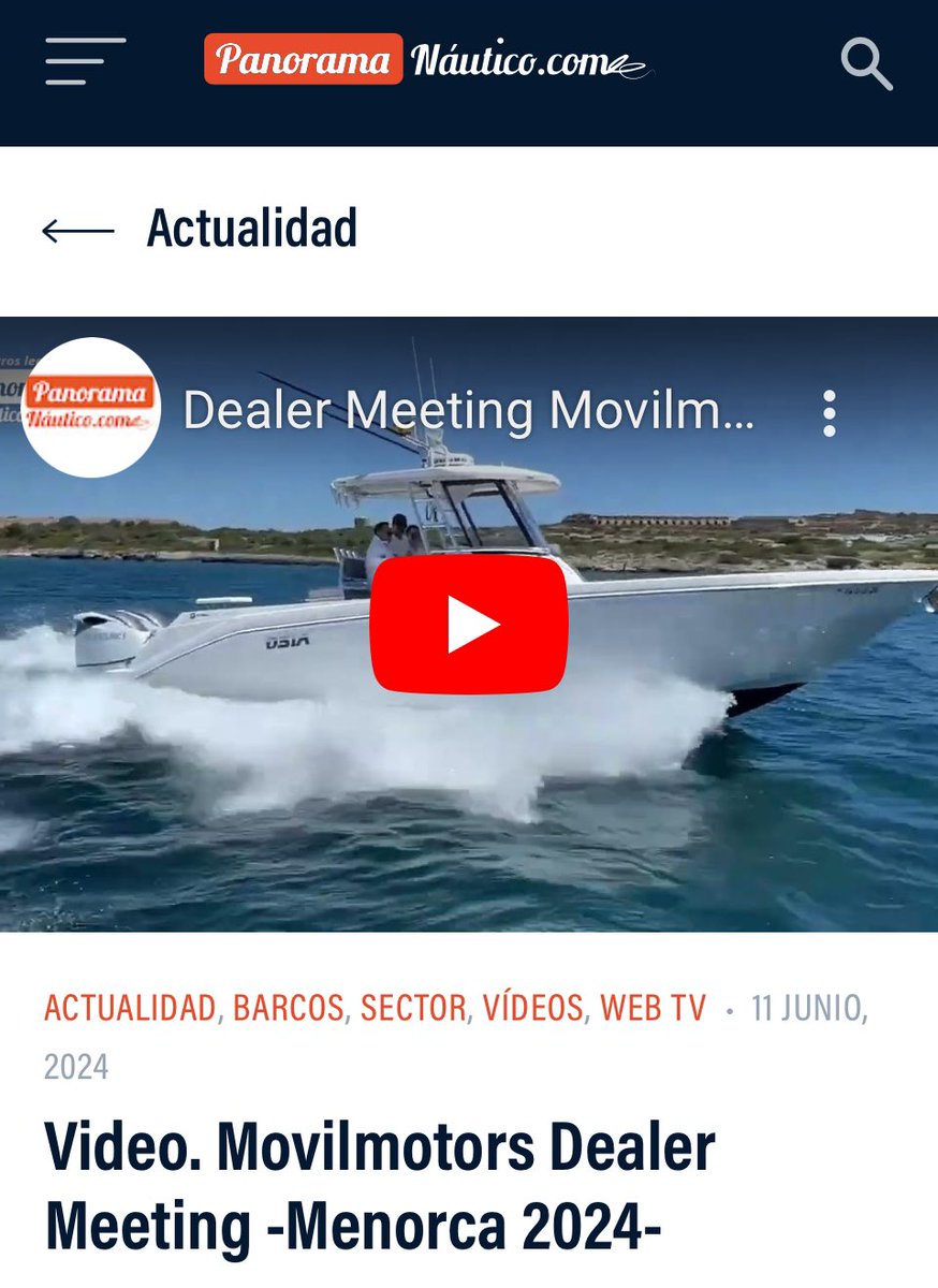 PanoramaNautico.com (@nauticapanorama) on Twitter photo VIDEO. Movilmotors Dealer Meeting -Menorca 2024- panoramanautico.com/video-movilmot… via <a href="/SuzukiMarineOZ/">Suzuki Marine</a> <a href="/menorcanautic/">NauticCenter Menorca</a> VIDEO. Movilmotors Dealer Meeting -Menorca 2024- panoramanautico.com/video-movilmot… via <a href="/SuzukiMarineOZ/">Suzuki Marine</a> <a href="/menorcanautic/">NauticCenter Menorca</a>
