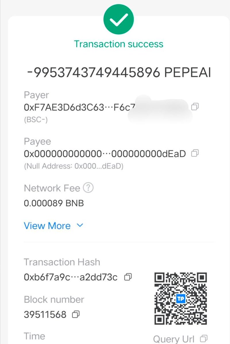 The repurchase and destruction plan is in progress. Today we repurchased and destroyed PEPEAI worth $30,000. Please look forward to more actions from us!
#PEPEAI #PEPE #BTC #BNB
