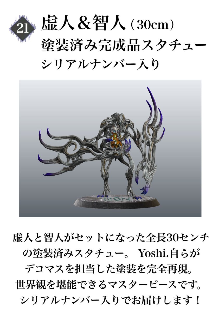 IZON クラウドファンディング返礼品　虚人＆智人　塗装済み完成品スタチュー IZON.公式アカウント on X